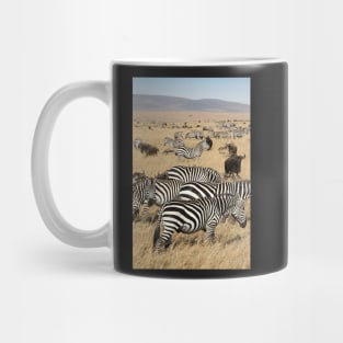 Zebra Migration, and Wildebeest, Maasai Mara, Kenya Mug